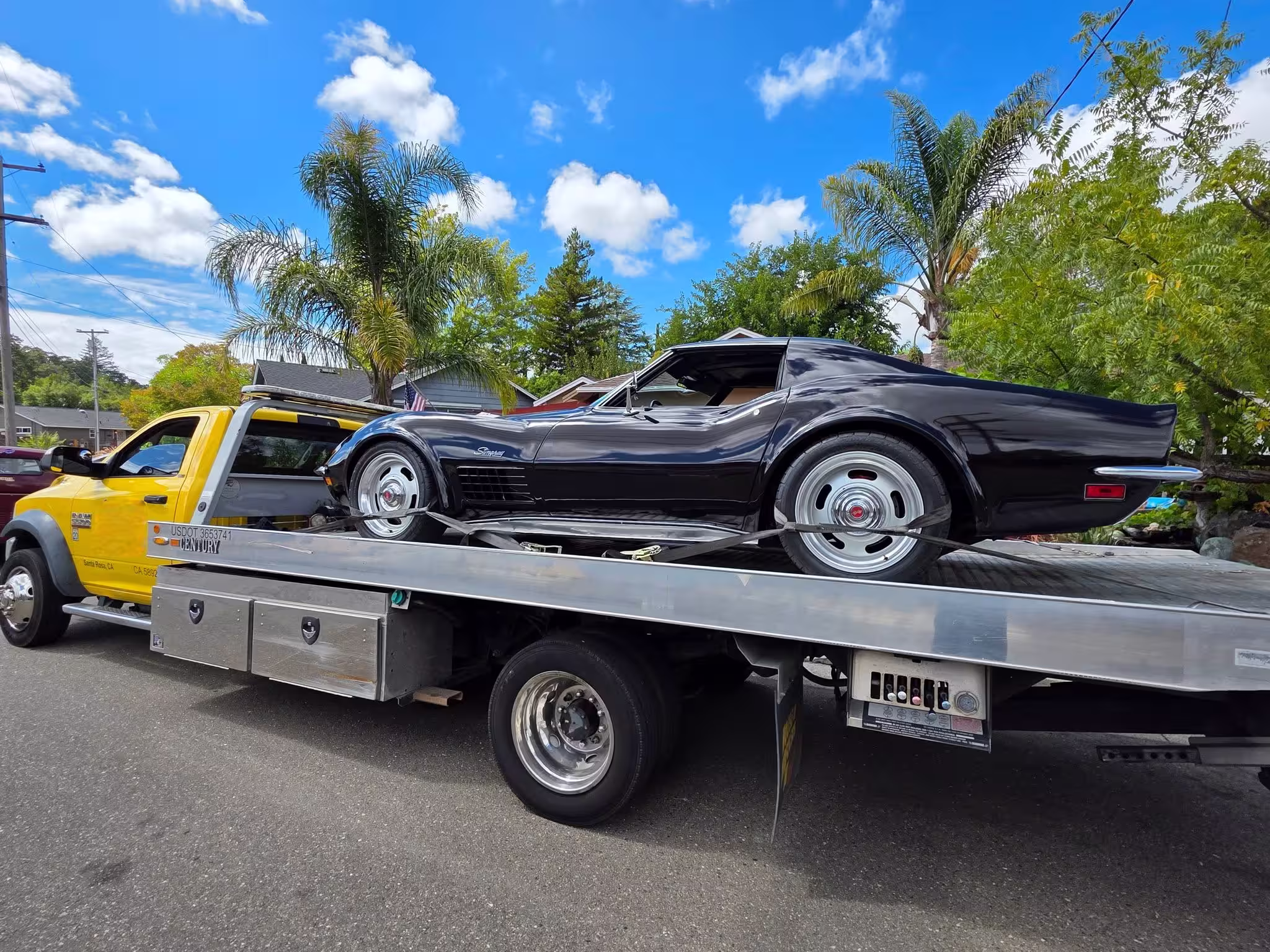 Black Corvette classic car pickup